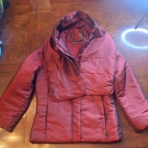 DKNY Women's Deep Red Puffer Jacket
